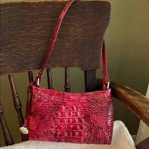 Brahmin Womens Mini Anytime Melbourne Ribbon Handbag, Fuschia Pink